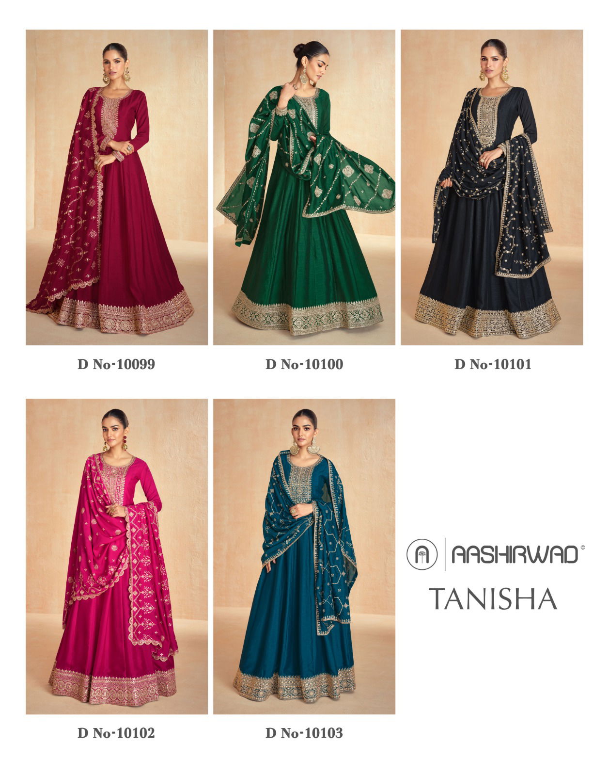 Tanisha By Aashirwad Premium Silk Gown With Dupatta Wholesale Market  In Surat

